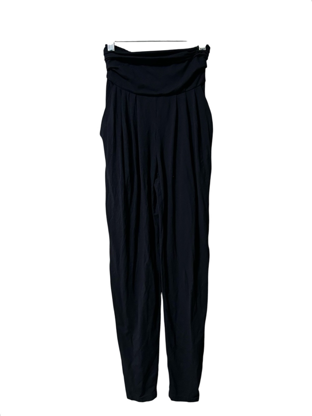 Bel Kazan Anthropologie Soho Ruched Waist Jersey Knit Pants Black Size M Boho
